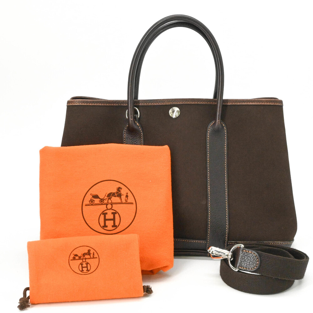 HERMES Garden TPM Handbag Shoulder Bag Brown